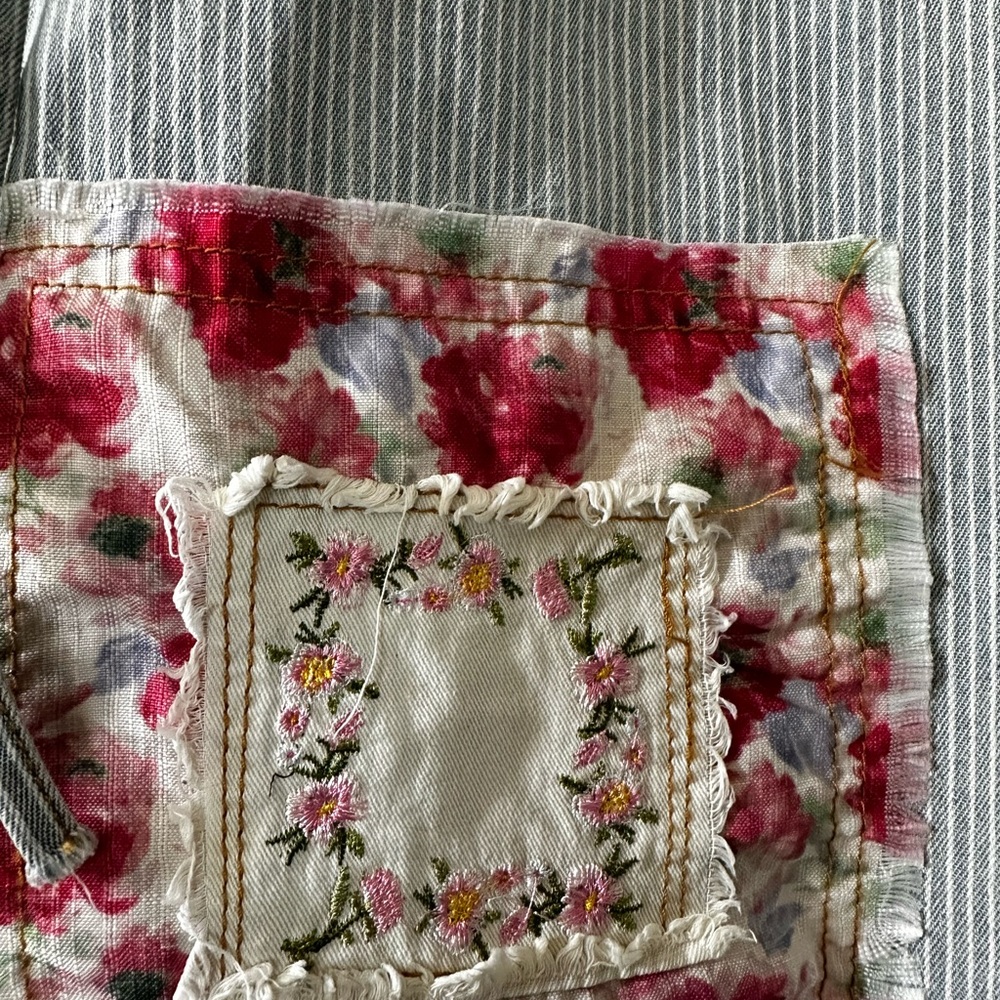 New Without Tags Pol Patchwork Boho Pinstripe Den… - image 3